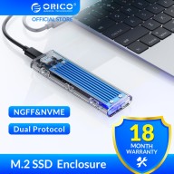 [Hàng Có Sẵn] Ốp Lưng ORICO M2 SSD NVME SSD Bao Vây Vỏ Ổ Cứng Trong Suốt M.2 Sang USB Type C Cho NVME PCIE NGFF SATA Đĩa SSD Khóa M B (TCM2M-C3) thumbnail