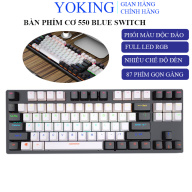 Bàn phím cơ Yoking K550 Blue Switch 87 phím tiêu chuẩn, bàn phím cơ gaming RGB phù hợp với chơi game và làm việc , bàn phím cơ dùng cho PC, laptop thumbnail