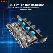 8 Kênh Fan Hub 4 Núm Khung PCI Bộ Làm Mát CPU PC Trường Hợp Bộ Điều Khiển Tốc Độ Quạt Linh Kiện Máy Tính