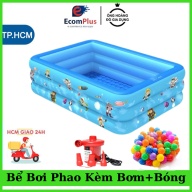 Bể bơi phao, hồ bơi mini dành cho bé và gia đình chất liệu PVC an toàn khi dùng, kích cỡ 1m2, 1m5, 2m6 đồ chơi dưới nước tặng kèm bơm và miếng vá thumbnail
