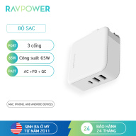 Củ sạc RAVPower RP-PC082 65W AC + PD + QC 3 cổng thumbnail