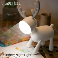 Uareliffe Reindeer Night Light With Fun Tail Switch USB Rechargeable Smart Timing Dual Light Source Switching Lamp Cardan Shaft Structure Elk Deer Led Lamp Bedroom Desktop Decoration For Christmas Kids Gift thumbnail