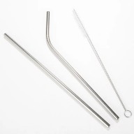 Bộ ống hút inox 304 thân thiện môi trường 2 ống hút + 1 cọ rửa - Set Stainless steel Straw include washing brush thumbnail