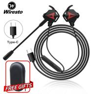 Wiresto Gaming Earphone In Ear Headphones Wired Earbuds Sport Noise Cancelling Stereo Headset with Microphone Dual Driver Super Bass Free Case thumbnail