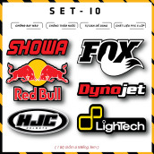 Tem Dán Xe Logo Redbull, Showa, Lightech LG10 Hình Dán Sticker Mini Trang Trí Xe Máy, Xe Điện, Nón Bảo Hiểm, Thiết Bị - Azdecal