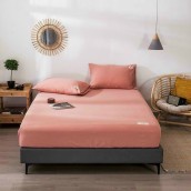 Ga giường Emmi Bedding Cotton TC MÀU TRƠN, set 3 món gồm 1 ga trải giường, 2 vỏ gối nằm, chất liệu an toàn, thoáng mát, bền màu, miễn phí bo chun