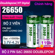 Bộ 2 Viên Pin Sạc 26650 Doublepow pin thay thế ắc quy, chế pin 2s, 3s, 4s, đèn pin siêu sáng thumbnail