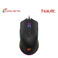 Chuột có dây Gaming Havit MS814 - Hàng chính hãng - LED RGB 16 triệu màu, chống trượt Anti-Slipping, thiết kế cong thái học thumbnail