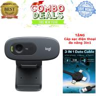 Webcam Camera Logitech C270 Hd + Tặng kèm cáp đa năng 3 in 1 cao cấp thumbnail