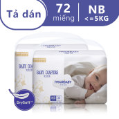 Combo 2 Tã Bỉm dán sơ sinh HELPMATE IYOURBABY newborn Taped Diapers size NB72 (Cho bé dưới 5kg) - Gói 72 miếng