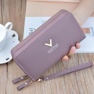Double Layer Long Wallet for Women New 2021 - Fashion Large Capacity Phone Bag, Women Clutch Coin Purse Card Holder thumbnail