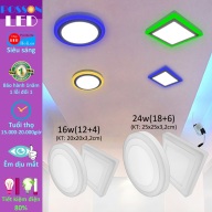 Đèn Led ốp trần 24w ( 18w +6w) ốp nổi tròn hoặc vuông 2 màu 3 chế độ Posson LP-RSo18+6x thumbnail