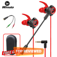 Wiresto Gaming Earphones In Ear Headphones Wired Earphones Earbuds Headset Noise Cancelling Stereo Computer Gamer Headphones with Mic for Mobile Phone PS4 New Xbox One Free Case thumbnail