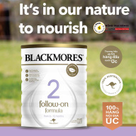 Sữa bột BLACKMORES số 2 của Úc 900g - Sữa công thức dành cho bé sơ sinh 6-12 tháng tuổi NÔNG TRẠI HOMEE Follow-on Formula thumbnail