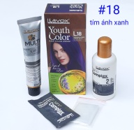 [Tím Ánh Xanh] Kem nhuộm màu thảo mộc cao cấp Lavox 60ml x2 Fashion hair for natural herbs Youth color Medium Blonde Violet Blue (L18) thumbnail