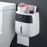 Hộp đựng giấy vệ sinh kèm kệ để đồ COCO - 2 tầng cao cấp có ngăn kéo thông minh - Combo 10 móc dán tường tiện dụng thumbnail