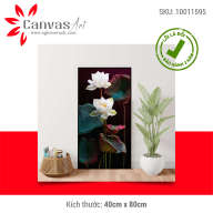 Tranh treo tường hoa sen trắng hiện đại in trên canvas có khung, trang trí phòng khách, phòng ngủ ( 10011595) thumbnail