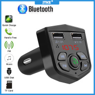 JTKE Bộ Dụng Cụ Xe Hơi Rảnh Tay Bluetooth 5.0 Bộ Phát FM Bộ Sạc Nhanh USB Kép 3.1A Vôn Kế Kỹ Thuật Số LCD Thẻ TF Bộ Sạc Máy Phát Nhạc AUX Ốp Trên Xe Hơi thumbnail