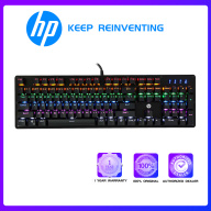 Bàn phím cơ thật HP gk100 Bàn phím chơi game có đèn nền hỗn hợp 104 phím Bàn phím chống xung đột đèn LED có thể điều chỉnh cho cả trò chơi và công việc văn phòng-Công tắc màu xanh thumbnail