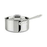 All-Clad D3 3-Ply Stainless Steel Sauce Pan 3 Quart Induction Oven Broiler Safe 600F Pots and Pans,...