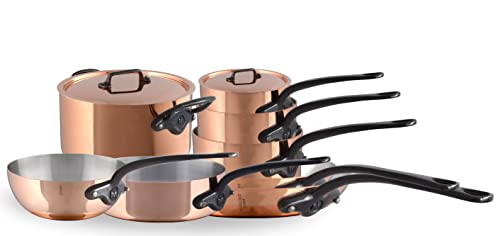 Mauviel M’Heritage Polished Copper & Stainless Steel 12-Piece Cookware Set 