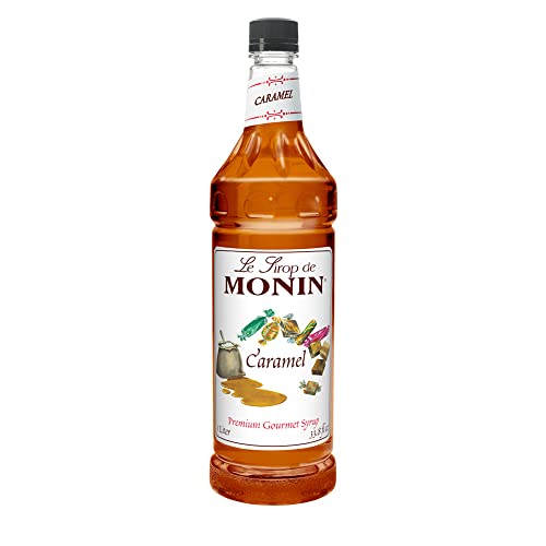 Monin - Caramel Syrup, Rich and Buttery, Great for Desserts, Coffee, and Cocktails, Gluten-Free, Non-GMO (1 Liter)