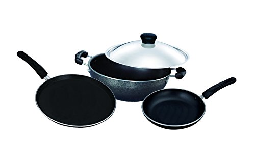 Surya Accent Cookware Set, 4-Pieces, Black