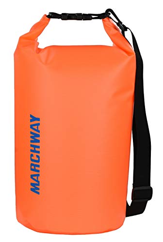 MARCHWAY Floating Waterproof Dry Bag 5L/10L/20L/30L/40L, Roll Top Sack Keeps Gear Dry for Kayaking, Rafting, Boating, Swimming, Camping, Hiking, Beach, Fishing (Orange, 40L)