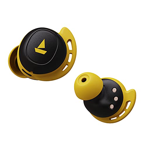 boAt Airdopes 441 TWS Ear-Buds with IWP Technology, Immersive Audio, Up to 30H Total Playback, IPX7 Water Resistance, Super Touch Controls, Secure Sports Fit & Type-C Port(Bumblebee Yellow)