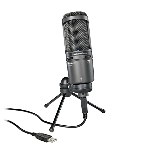 Audio-Technica AT2020USB+ Cardioid Condenser USB Microphone, With Built-In...