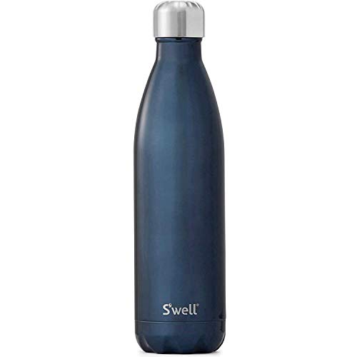 S'well Stainless Steel Water Bottle - 17 Fl Oz - Blue Suede - Triple-Layered Vacuum-Insulated Containers Keeps Drinks Cold for 36 Hours and Hot for 18 - BPA-Free - Perfect for the Go