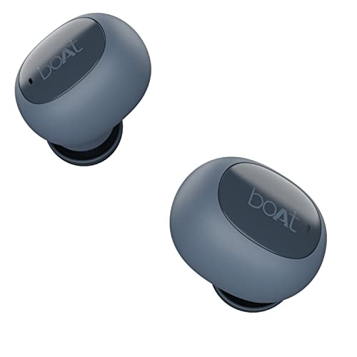 boAt Airdopes 121v2 TWS Earbuds with Bluetooth V5.0, Immersive Audio, Up to 14H Total Playback, Instant Voice Assistant, Easy Access Controls with Mic and Dual Tone Ergonomic Design(Midnight Blue)