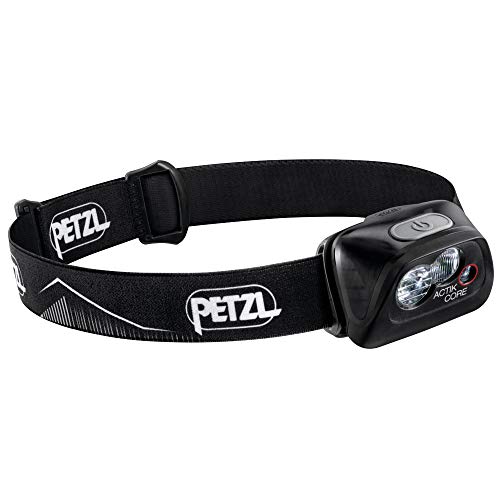 PETZL, ACTIK CORE Rechargeable Headlamp with 450 Lumens for Running and Hiking, Black