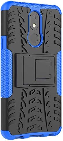 PUSHIMEI for LG Aristo 4 Plus case,LG Neon Plus/Prime 2/Tribute Royal/Escape Plus/Arena 2/Journey LTE/Aristo 4+ Plus Dual Layer Protection Kickstand Phone Case Cover with HD Screen Protector(Blue)