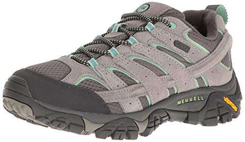 Merrell Women's Moab 2 Waterproof Hiking Shoe, Drizzle/Mint, 8.5 M US