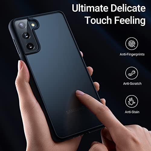 TORRAS Shockproof Galaxy S22 Case, [Military Grade Drop Tested] Translucent Matte Hard Back & Soft Edge Slim Protective Compatible for Samsung S22 Case 5G Guardian Series, Black