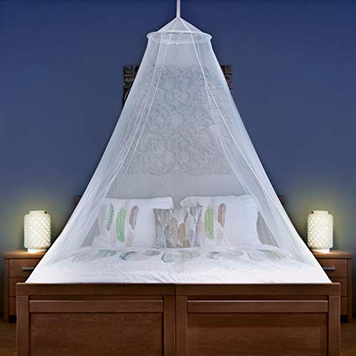 Universal Backpackers Mosquito Net for Single to King-Sized Beds – Fully-Enclosed Bed Canopy for Travel or Decoration – Free Bag, Hanging Kit & Adhesive Ceiling Hooks for Easy Setup