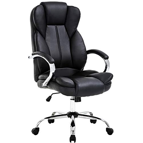Ergonomic Office Chair Desk Chair PU Leather Computer Chair Executive Adjustable...