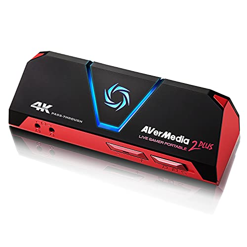 AVerMedia Live Gamer Portable 2 Plus, 4K Pass-Through Capture Card, Record &...