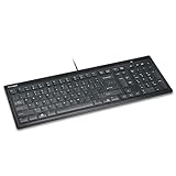 Kensington Slim Type Wired Keyboard (K72357USA),Black