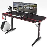 Vitesse 55 inch Gaming Desk, Gaming Computer Desk, PC Gaming Table, T Shaped...