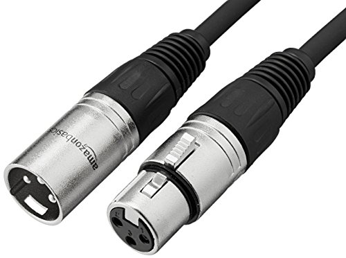Amazon Basics XLR Male to Female Microphone Cable - 6 Feet, Black