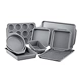 Farberware Nonstick Steel Bakeware Set with Cooling Rack, Baking Pan and Cookie Sheet Set with...