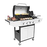 Outdoor Propane Gas Grill 4-Burner with Side Burner,Cabinet Grill for BBQ,Stainless Steel