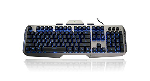 IOGEAR Kaliber Gaming HVER Aluminum Gaming Keyboard, Black/Gray,GKB704L-BK