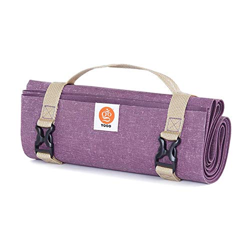 Yogo Ultralight Folding Yoga Mat – Non-Slip, Clean and Eco Friendly - With Attached Straps - For Travel and Easy Clean