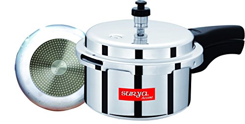 Surya Accent Outer-Lid Aluminium Pressure Cooker, 3Litres