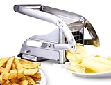 ICO Stainless Steel 2-Blade French Fry Potato Cutter, No-Slip Suction Base, Air Fryer Accessory