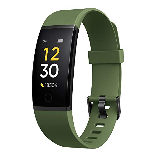 realme Band (Green) - Full Colour Screen with Touchkey, Real-time Heart Rate Monitor, in-Built USB Charging, IP68 Water Resistant