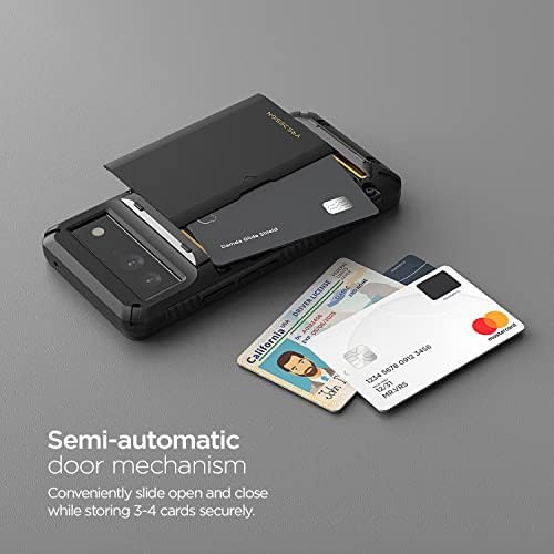 VRS DESIGN Damda Glide Pro for Pixel 6, Sturdy Semi Auto Wallet [4 Cards] Case Compatible for Pixel 6 Case (2021)